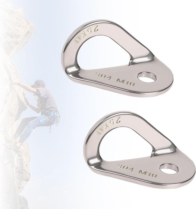 SHINETEC 25KN Climbing Bolt Hanger - Stainless Steel Rock Climbing Anchor Bolt Outdoor Gear Rescue Hammock Installation, Fits for 10mm Bolt, 2PCS - Image 1